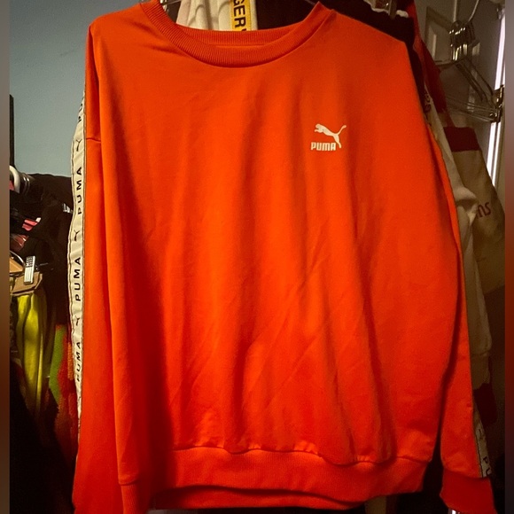 PUMA x ASOS Exclusive Jumper Sweatshirt Crewneck Orange with tape sleeve XXL - Picture 7 of 10